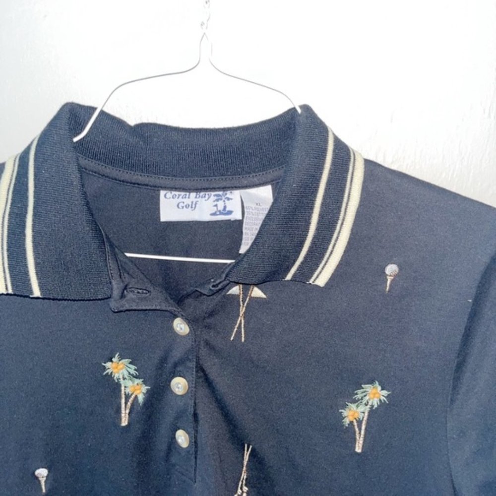 Vintage Coral Bay Golf collared embroidered shirt - Picture 3 of 4